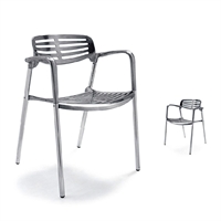 Picture of Contemporary Lounge Guest Visitor Side Chair, Aluminum Stack Chair