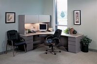 Picture of Mayline Modular CSII 6' x 8' L Shape Office Desk with Closed Overhead
