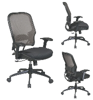 Picture of Office Star 15-38Y718G Mid Back AirGrid Mesh Office Task Chair, Gunmetal Base