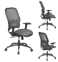Picture of Office Star 15-88Y718G, Mid Back AirGrid Mesh Chair with Lumbar, Gunmetal Base