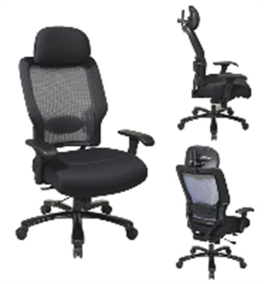Picture of Office Star 63-37A773HM Big and Tall Mesh Chair with Headrest, 400 Lbs