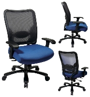 Picture of Office Star 75-7A773 Big and Tall AirGrid Mesh Office Chair, Adjustable Tumbar, Gunmetal Base, 400 Lbs.