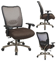 Picture of Office Star 75-M18A173C Big And Tall AirGrid Latte Mesh Chair, Espresso Seat, 400 Lbs.
