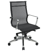 Picture of Office Star 7361M Mid Back Office Mesh Chair, Aluminum Base