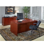 Picture of Office Star Sonoma SON10 SONTYP2, Veneer Executive Office Desk with Storage Credenza