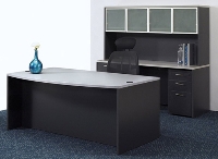 Picture of Office Star Napa NAPTYP11, Laminte Exeutive Desk Workstation, Credenza with Glass Door Hutch