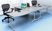 Picture of Office Star Pace PAC-TW201, 2 Person Laminate L Shape Teaming Workstation