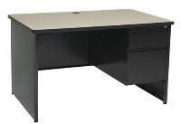 Picture of Office Star MLS6630R, 30" x 66" Laminate / Metal Single Pedestal Office Teacher Desk