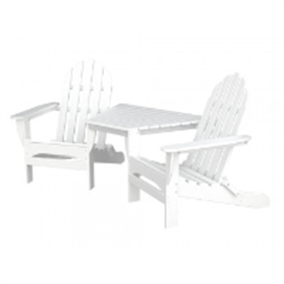 Picture of Polywood Adirondack TT4040, Recycled Plastic Outdoor Two Seat Chairs with Connecting Table