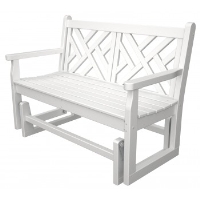 Picture of Polywood Chippendale CDG48, Recycled Plastic Outdoor Two Seat Loveseat Glider Chair
