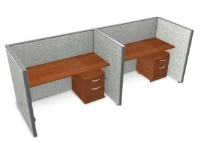 Picture of OFM Rize T1X2-4760-V, Cluster of 2, 60" Telemarketing Office Cubicle Workstation