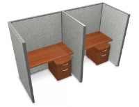 Picture of OFM Rize T1X2-6348-V, Cluster of 2, 48" Telemarketing Office Cubicle Workstation