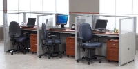 Picture of OFM Rize T1X3-4748-P, Cluster of 3, 48" Telemarketing Office Cubicle Workstation