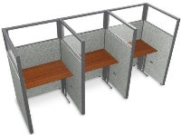 Picture of OFM Rize T1X3-6336-P, Cluster of 3, 36" Telemarketing Office Cubicle Workstation