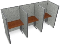 Picture of OFM Rize T1X3-6336-V, Cluster of 3, 36" Telemarketing Office Cubicle Workstation