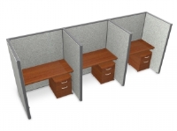 Picture of OFM Rize T1X3-6348-V, Cluster of 3, 48" Telemarketing Office Cubicle Workstation