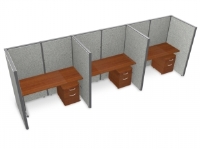 Picture of OFM Rize T1X3-6360-V, Cluster of 3, 60" Telemarketing Office Cubicle Workstation