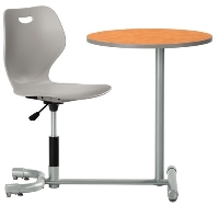 Picture of KI 3601WP-RD, Intellect Wave Auto Height Auto Return Chair with Connecting Table