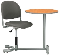 Picture of KI 3601TP-RD, Torsion Auto Height Auto Return Chair with Connecting Table