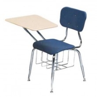 Picture of Scholar Craft 600 630 Series 637, Poly Classroom Combo Desk Chair, Bookbaske, Plastic Top