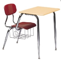 Picture of Scholar Craft 600 650 Series 655, Classroom Combo Desk Chair, Bookbasket, Solid Plastic