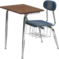 Picture of Scholar Craft 600 680 Series 687, Plastic Classroom Combo Desk Chair, Bookbasket