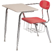 Picture of Scholar Craft 800 880 Series 885, Plastic Combo Desk Chair, Bookbasket