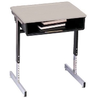 Picture of Scholar Craft 7900 Series, SC7900 Adjustable Open Front Classroom Desk, Book Box,Plastic Top