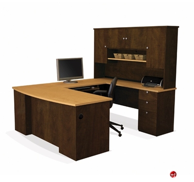 Picture of Bestar Manhattan 81411, 81411-75, U Shape Laminate Desk Computer Workstation