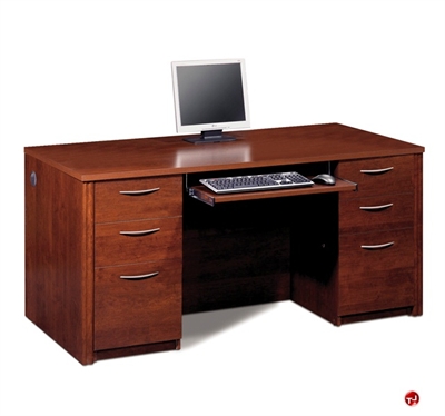 Picture of Bestar Embassy 60850, 60850-39, Laminate Double Pedestal Office Computer Desk