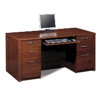 Picture of Bestar Embassy 60850, 60850-63, Laminate Double Pedestal Office Computer Desk