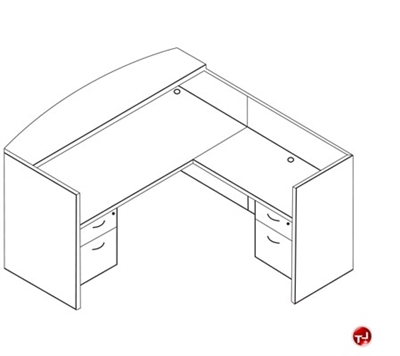 Picture of Laminate L Shape Reception Desk Workstation, 2 Filing Pedestals