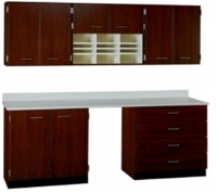 Picture of Cabinetry Suite SA100, 90"W Staff Wall Unit, Countertop with Drawer Base