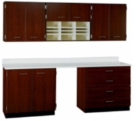 Picture of Cabinetry Suite SA100, 96"W Staff Wall Unit, Countertop with Drawer Base
