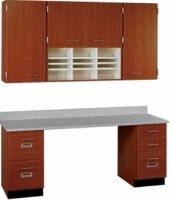 Picture of Cabinetry Suite SA151, 66"W Staff Wall Unit, Countertop with Drawer Base