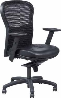 Picture of Mid Back Ergonomic Mesh Office Task Chair, Leather Seat
