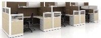 Picture of Maxon Empower Tile Panel System, 3 Person Office Cubicle Cluster Workstation