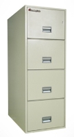 Picture of Sentry Safe 4T2510, 25"D 4 Drawer Letter Vertical Fire File Cabinet 