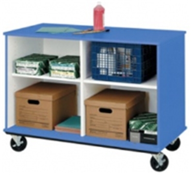 Picture of 36"H Divided Shelf Mobile Storage Cabinet