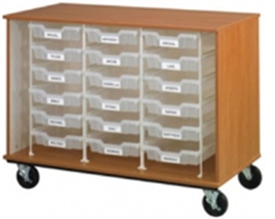 Picture of 36"H Mobile Storage Cabinet, 18 Bins with Racking System