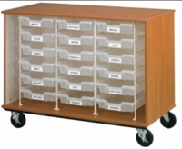 Picture of 36"H Mobile Storage Cabinet, 18 Bins with Racking System