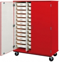 Picture of 67"H Open Mobile Storage Cabinet, 36 Trays Wire Rack System