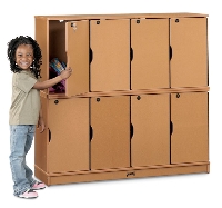 Picture of Jonti-Craft 4696JC, Kids 4 Section Stacking Lockable Lockers,Double Tier