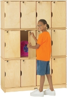 Picture of Jonti-Craft 4697TK, Kids 4 Section Stacking Lockable Lockers, Triple Stack