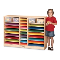 Picture of Jonti-Craft 27910JC, Classroom Paper Rack Mobile Storage Cabinet