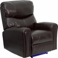 Picture of Brown Leather Massaging Recliner, 9856841