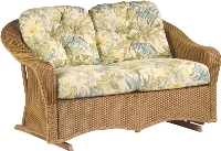 Picture of Whitecraft Giardino S391081, Protected Outdoor Wicker /Cushion Loveseat Glider Chair