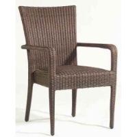 Picture of Whitecraft All Weather S593801, Wicker Padded Cafeteria Dining Arm Chair