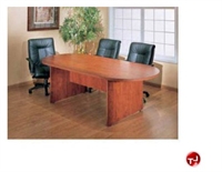 Picture of 36" x 72" Oval Laminate Conference Table with 3 Leather Chairs