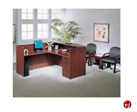 Picture of L Shape Laminate Reception Desk Workstation, 2 Guest Chairs and End Table
